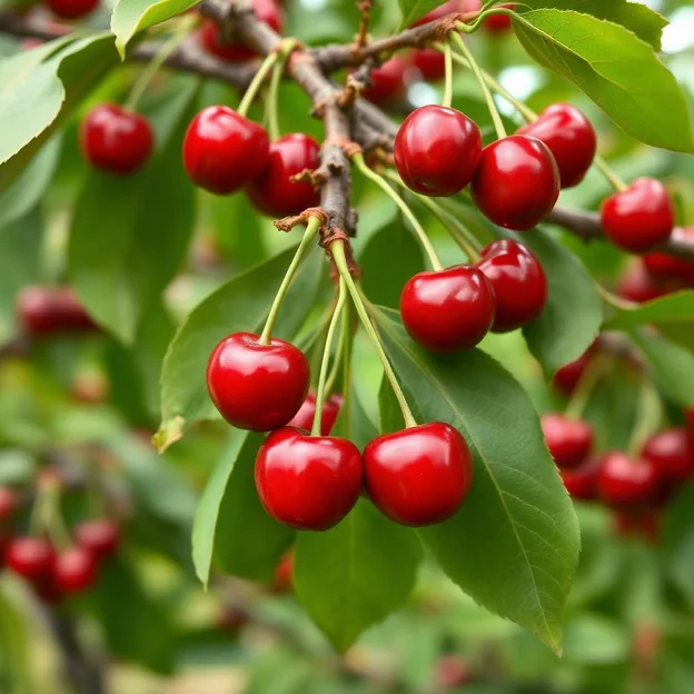 Tree fruit orchard with cherry and apple blocks